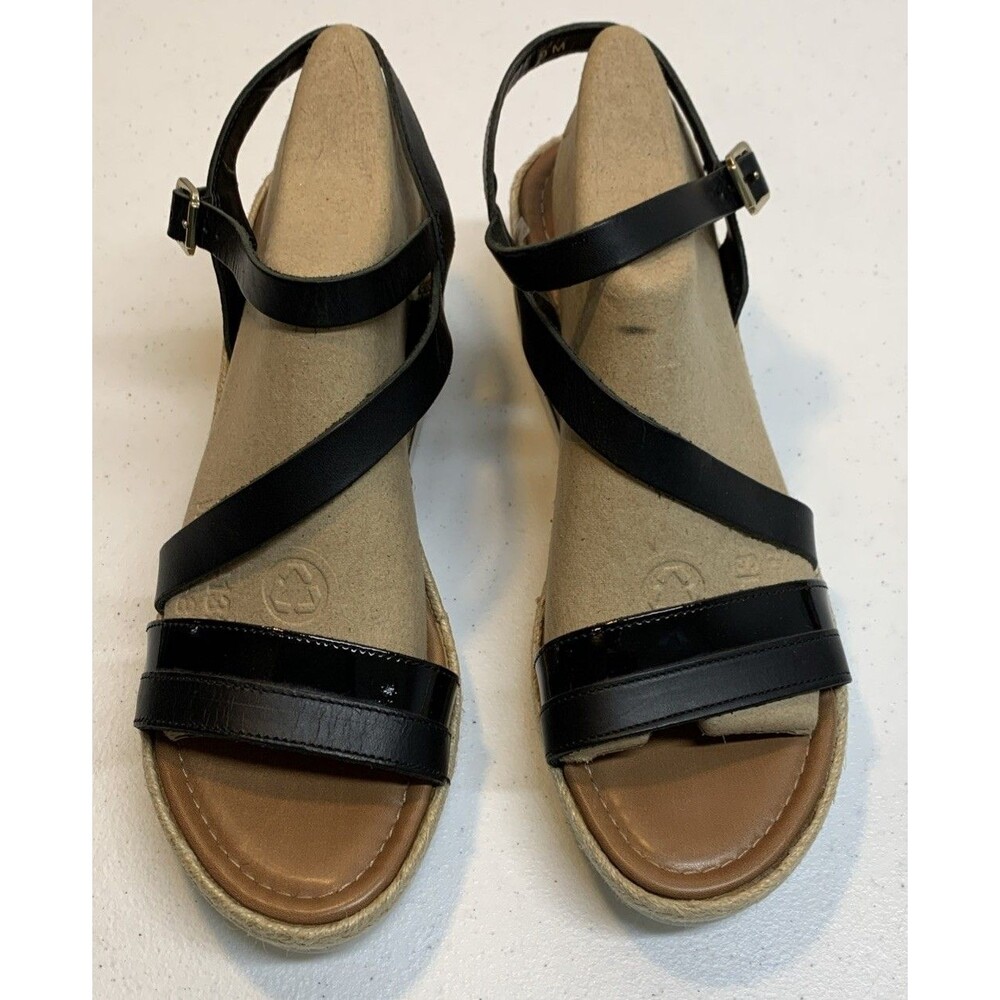 Coach and Four Banno Wedge Sandals Women’s 9 Black Strappy Slingback Platform - Picture 6 of 11